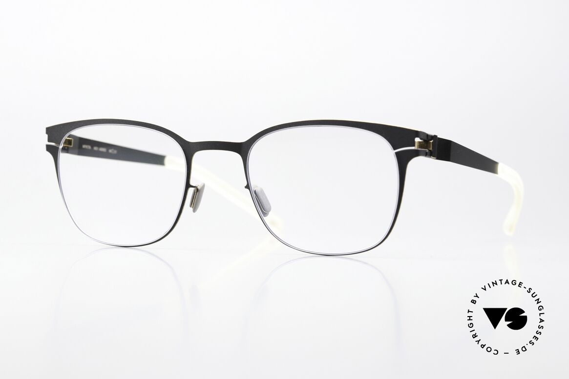 Mykita Agnes Farbcode Black Gold Edges, eckige Pantobrille, Modell Agnes, Gr. 49-21, col. 279, Passend für Damen