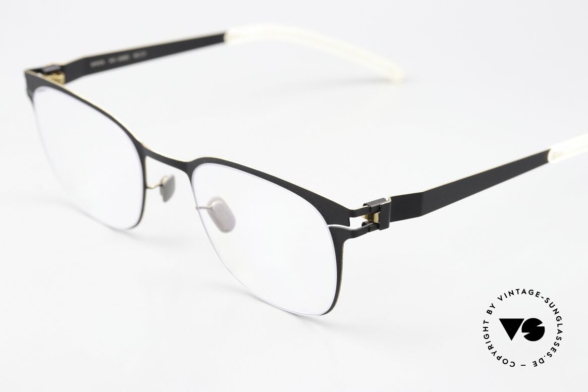 Mykita Agnes Farbcode Black Gold Edges, wohlbekannte Spitzenqualität; handmade in Germany, Passend für Damen