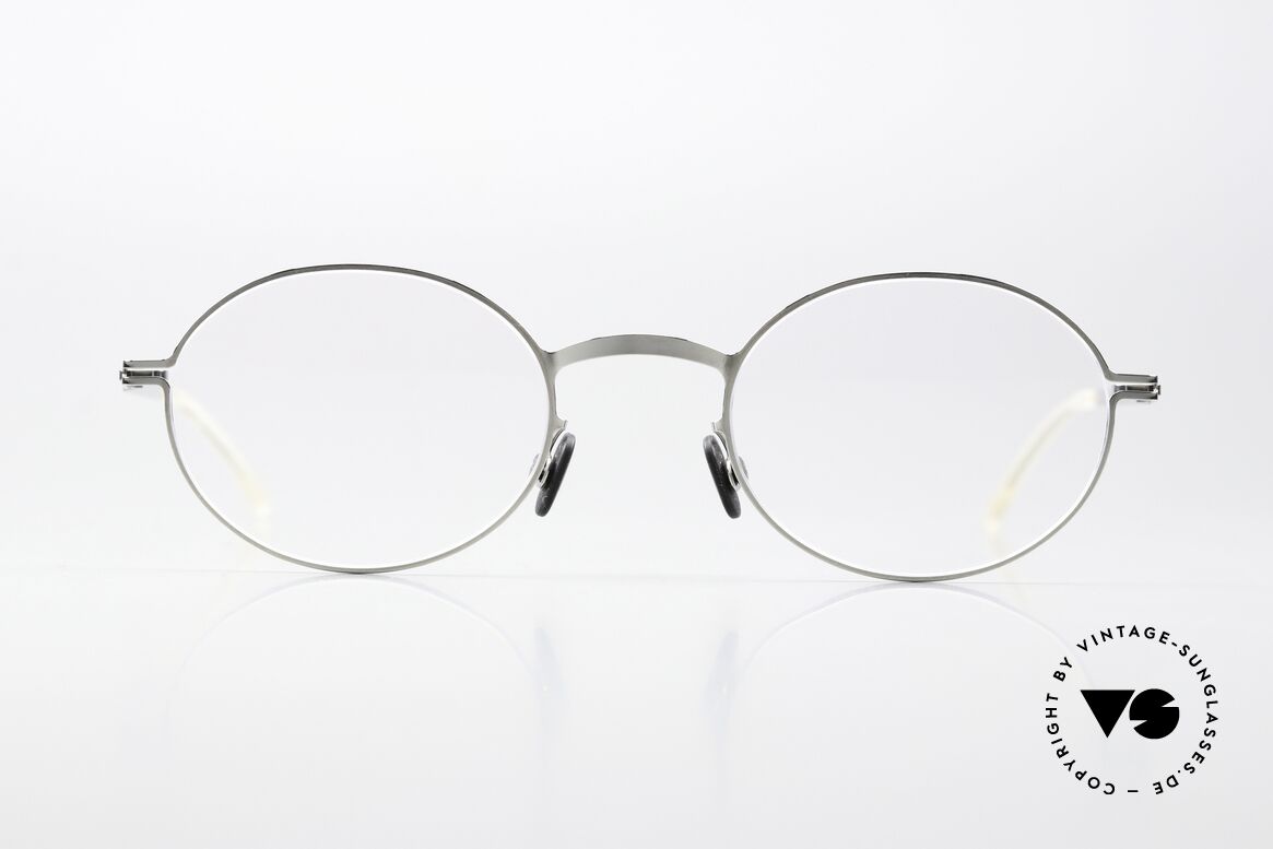 Mykita Aki Ovale Brille Shiny Silver, Unisex-Fassung, LITE Collection (2017-18 gefertigt), Passend für Herren und Damen