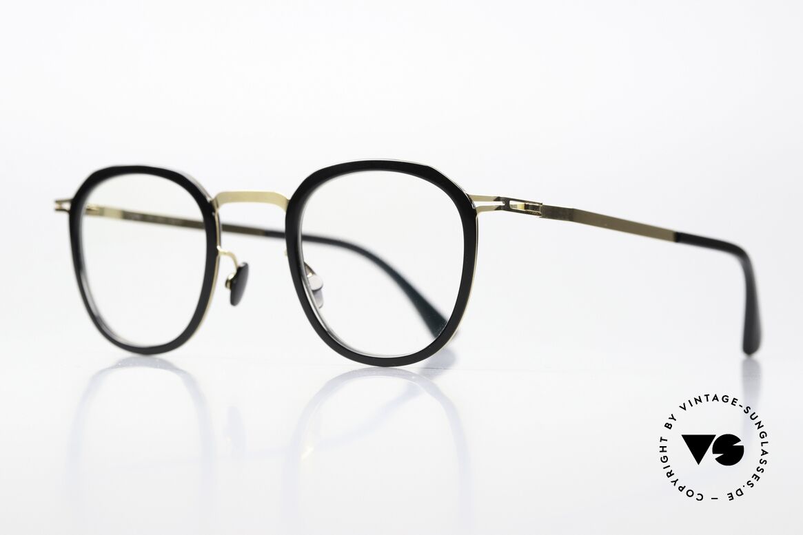 Mykita Birk Eckig Panto Schwarz Gold, in wirklich zeitloser Farbe 945: Glossy Gold / Black, Passend für Herren und Damen