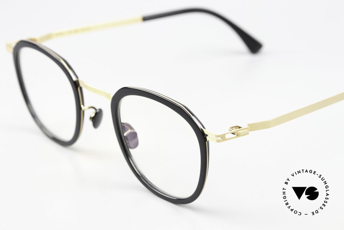 Mykita Birk Eckig Panto Schwarz Gold, wohlbekannte Spitzenqualität; handmade in Germany, Passend für Herren und Damen