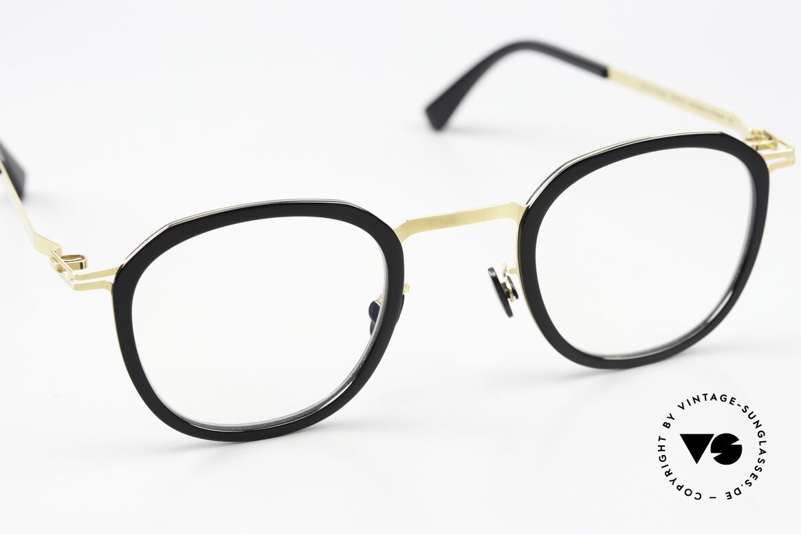 Mykita Birk Eckig Panto Schwarz Gold, ungetragenes Modell von 2018, mit orig. Verpackung, Passend für Herren und Damen