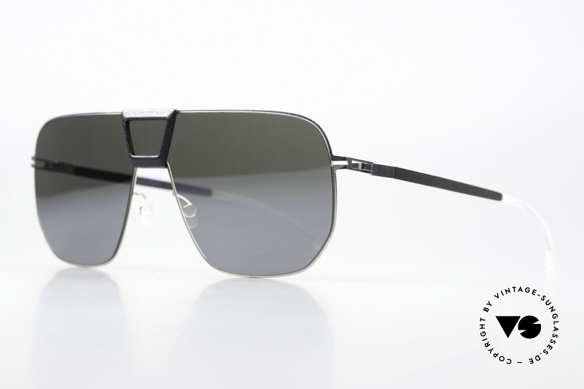Mykita Mylon Cayenne Black Shiny Silver Flash, SILBER VERSPIEGELTE Designer-Sonnenbrille, Passend für Herren und Damen