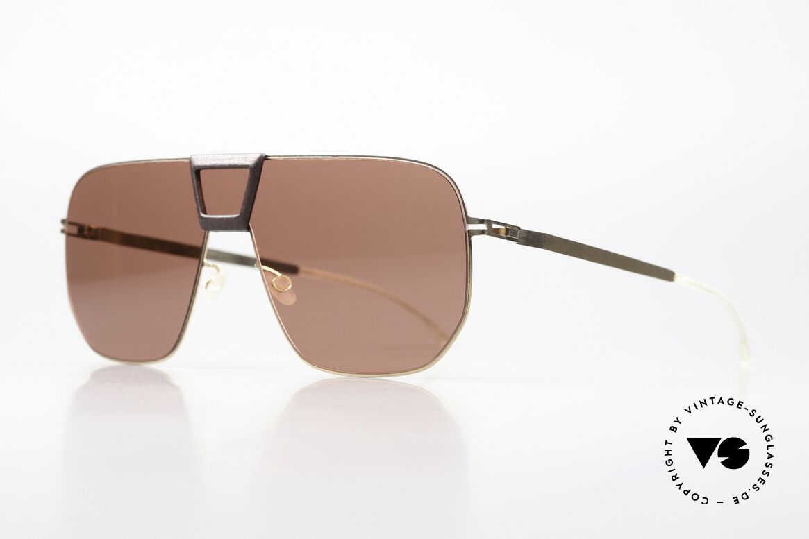 Mykita Mylon Cayenne Ebony Brown Champagne Gold, Designer-Sonnenbrille = 'Purple Solid Shield', Passend für Herren und Damen