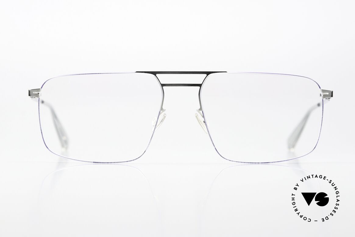 Mykita Hiro Silver / Super Blue Coloring, eckige Brille der LESSRIM-Kollektion von 2015-2019, Passend für Herren