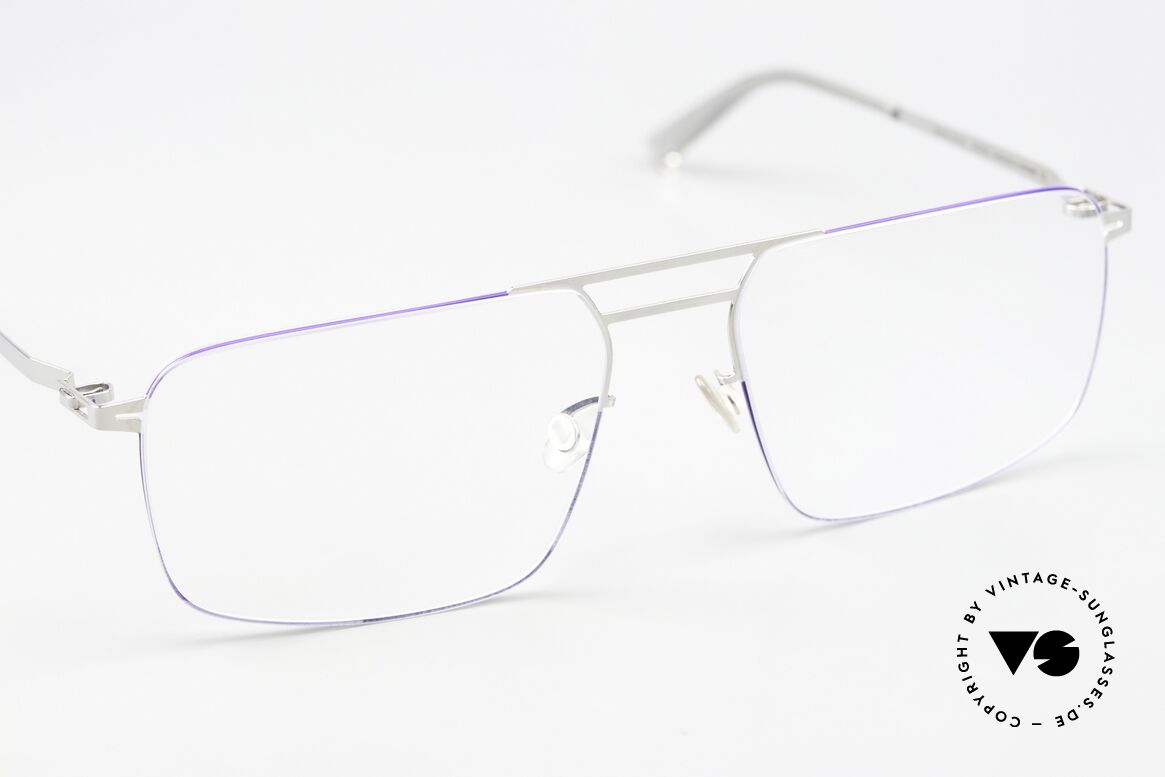 Mykita Hiro Silver / Super Blue Coloring, ungetragenes Modell mit originalem Etui von Mykita, Passend für Herren