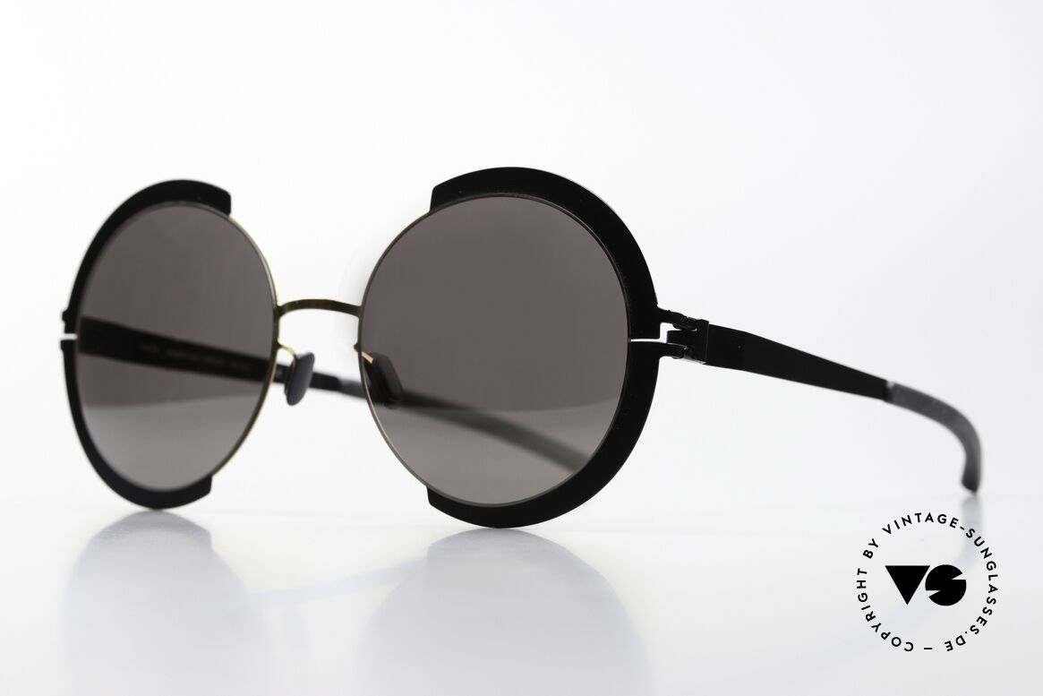 Mykita Houston Damen Sonnenbrille XL Stil, col. code 167: "Gold / Jet Black"; Damen-Sonnenbrille, Passend für Damen