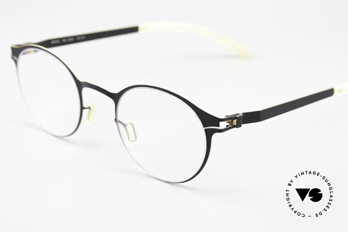 Mykita Isaac Pantobrille Black Gold Edges, wohlbekannte Spitzenqualität; handmade in Germany, Passend für Herren und Damen