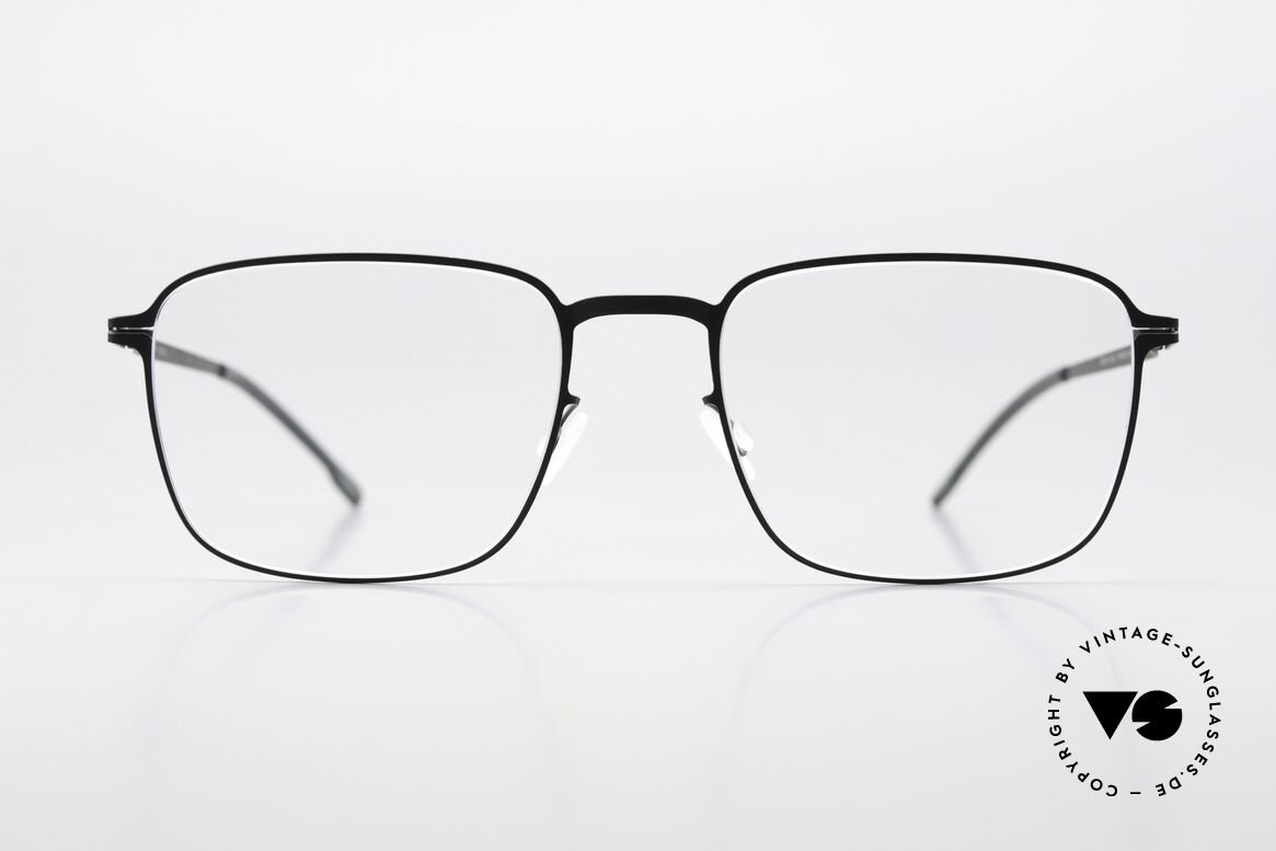 Mykita Iver Brille Eckig Schwarz Metall, eckige Brille der LITE-Kollektion (Damen & Herren), Passend für Herren und Damen