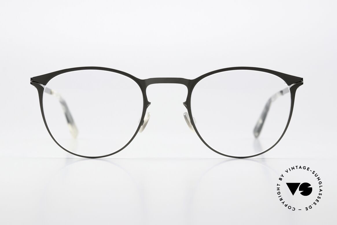 Mykita Malte Pantobrille Shiny Graphite, Panto-Brille aus der Lite-Kollektion von 2017-2018, Passend für Herren und Damen