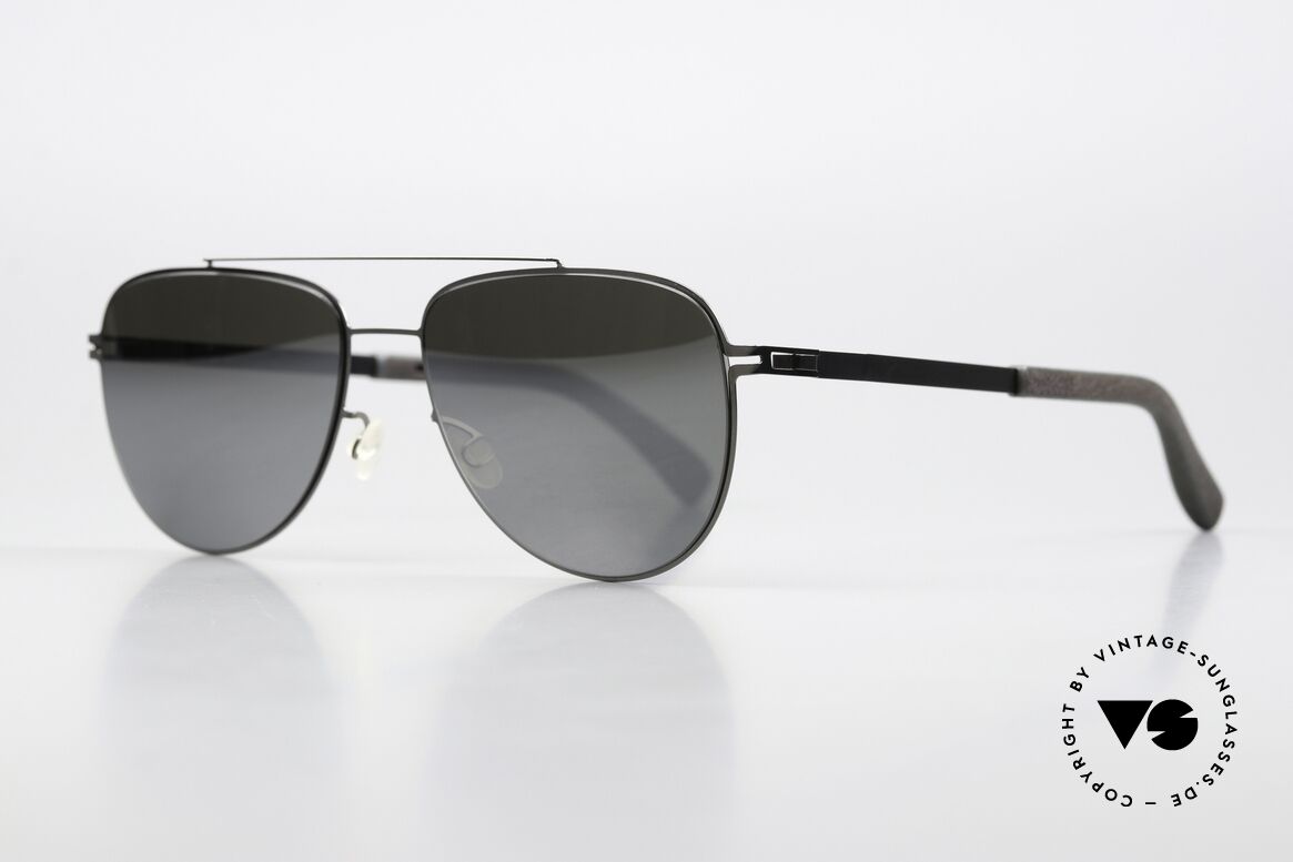 Mykita Mylon Leaf Leicht Verspiegelte Gläser, Color Code 306 = 'Storm Grey / Shiny Graphite', Passend für Herren und Damen