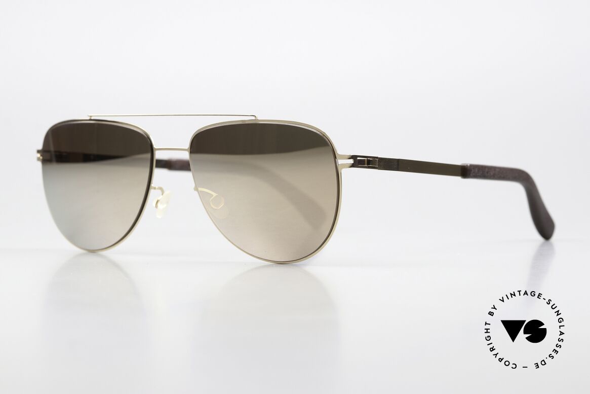 Mykita Mylon Leaf Gold Verspiegelte Gläser, col. code 307 = 'Ebony Brown / Champagne Gold', Passend für Herren und Damen