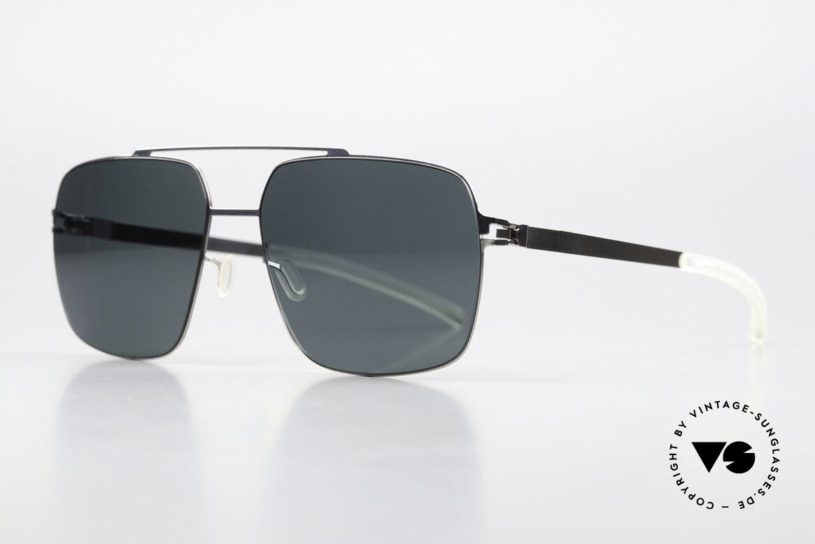Mykita Landon Sonnengläser Polarisierend, col. "Shiny Silver" mit polarisierenden Sonnengläsern, Passend für Herren