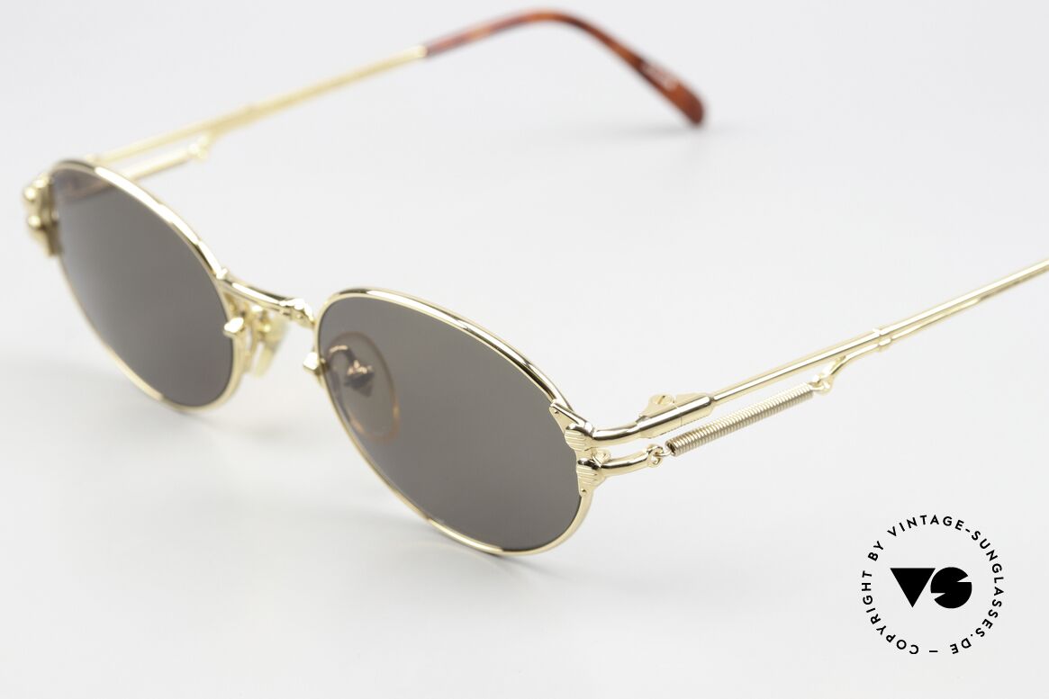 Jean Paul Gaultier 55-4173 Ovale Vintage Sonnenbrille, interessante Designdetails; Top-Qualität: typisch JPG, Passend für Herren und Damen