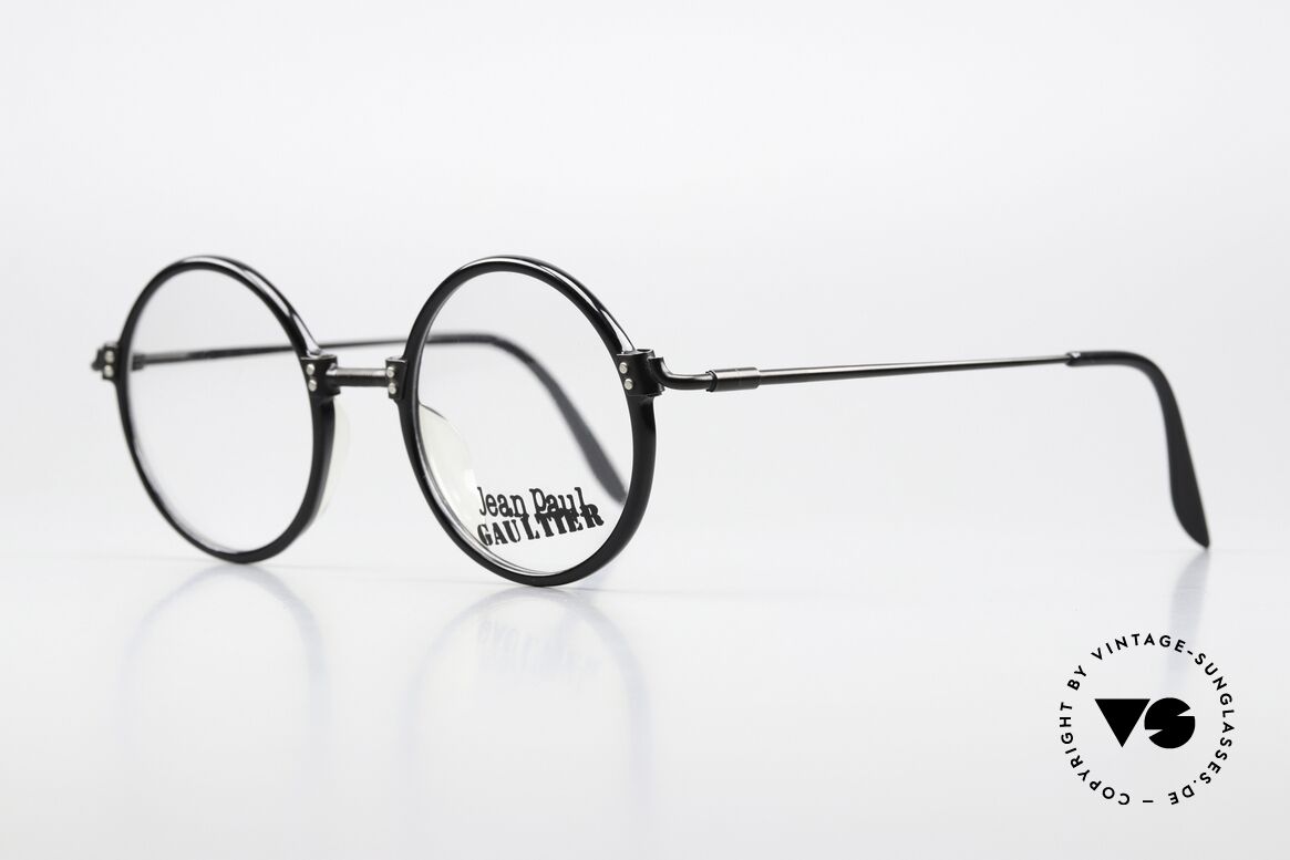 Jean Paul Gaultier 55-7261 Vintage Brille Rund 1991, Rahmenteile sind hochwertig vernietet; Top-Qualität, Passend für Herren und Damen
