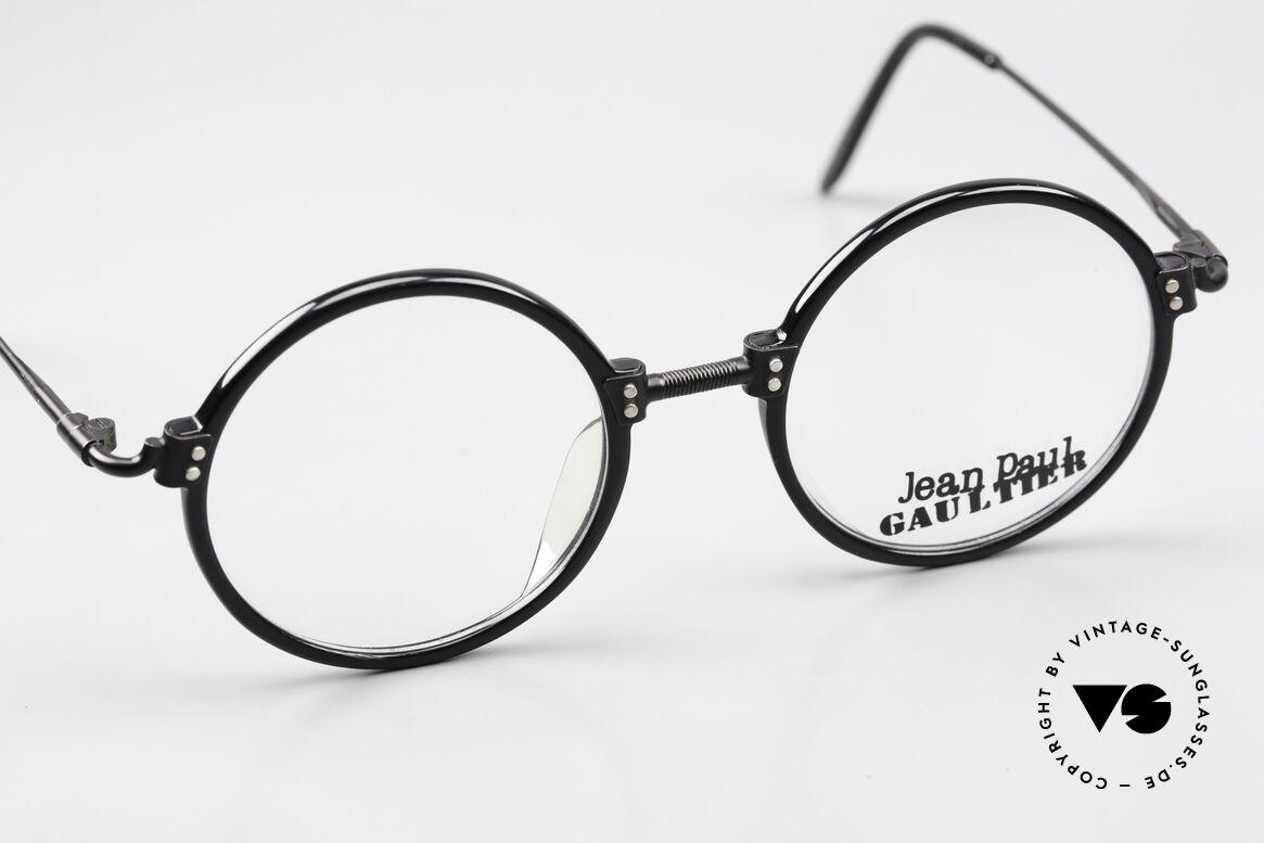 Jean Paul Gaultier 55-7261 Vintage Brille Rund 1991, ungetragene Rarität mit original Etui von JP Gaultier, Passend für Herren und Damen