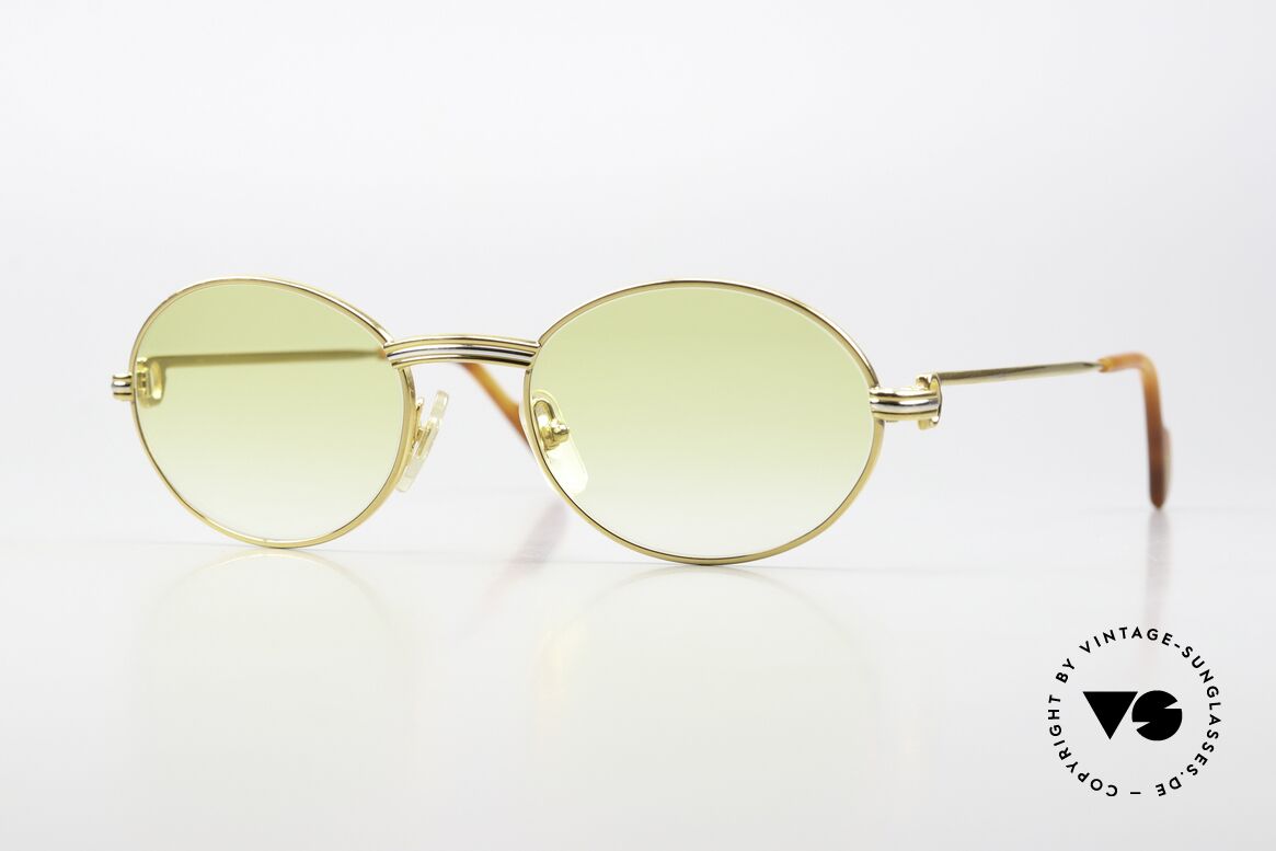 Cartier Saint Honore - M Edle Gläser In Gelb Verlauf, ovale vintage Cartier Sonnen-Brille von circa 1998, Passend für Herren und Damen