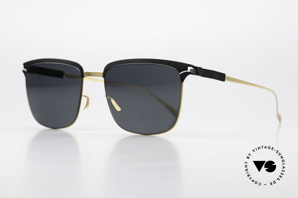 Mykita Matteo Polarisierendes Sonnenglas, col. "Black / Gold" mit polarisierenden Sonnengläsern, Passend für Herren