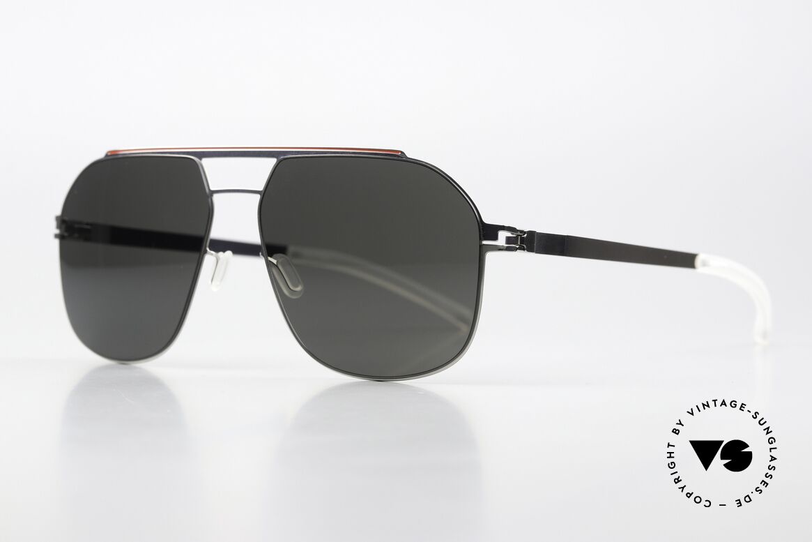 Mykita Selleck Sonnenbrille Aviator Unisex, der Color Code 317 ist = Silver / Coral Red Darkgrey, Passend für Herren und Damen
