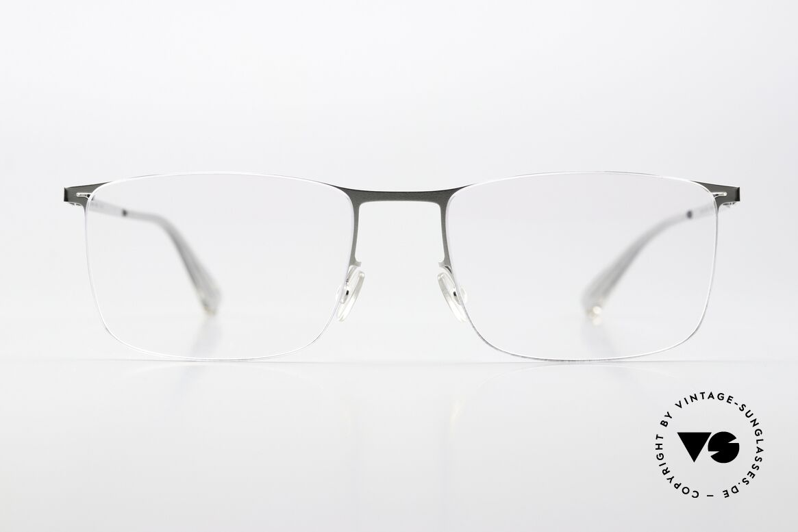 Mykita Takeo Brille Eckig Shiny Silver, eckige Brille aus der LESSRIM-Kollektion von 2019, Passend für Herren und Damen
