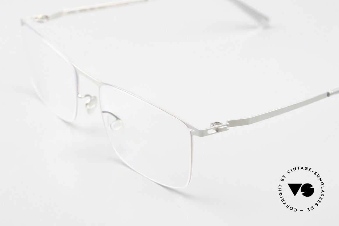 Mykita Takeo Brille Eckig Shiny Silver, wohlbekannte Spitzenqualität; handmade in Germany, Passend für Herren und Damen