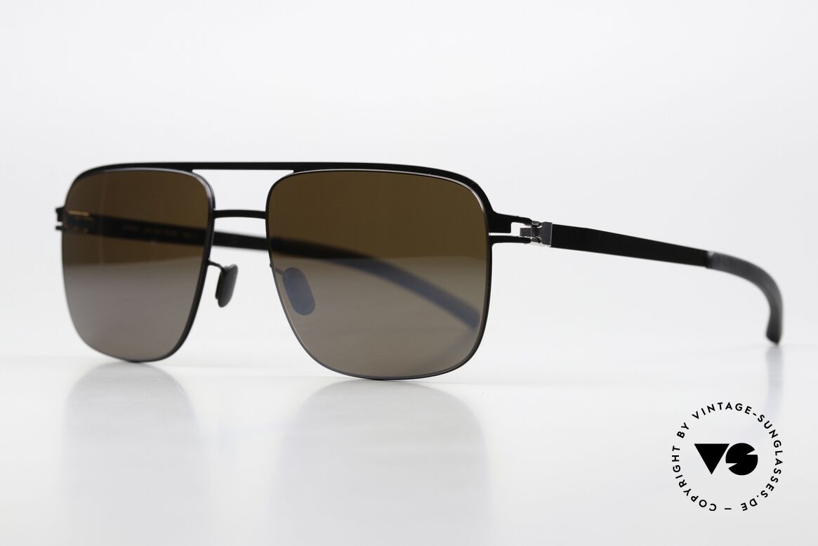 Mykita Wilder Verspiegelt Polarisierend, col. 152: "Jet Black / Pro Hi-Con Brown Silver Flash", Passend für Herren