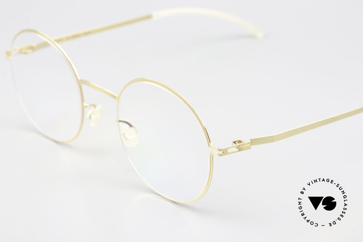 Mykita Pernilla Runder Rahmen Glossy Gold, wohlbekannte Spitzenqualität, handmade in Germany, Passend für Damen