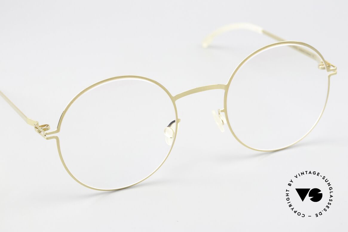 Mykita Pernilla Runder Rahmen Glossy Gold, ungetragenes Modell mit originalem Etui von Mykita, Passend für Damen