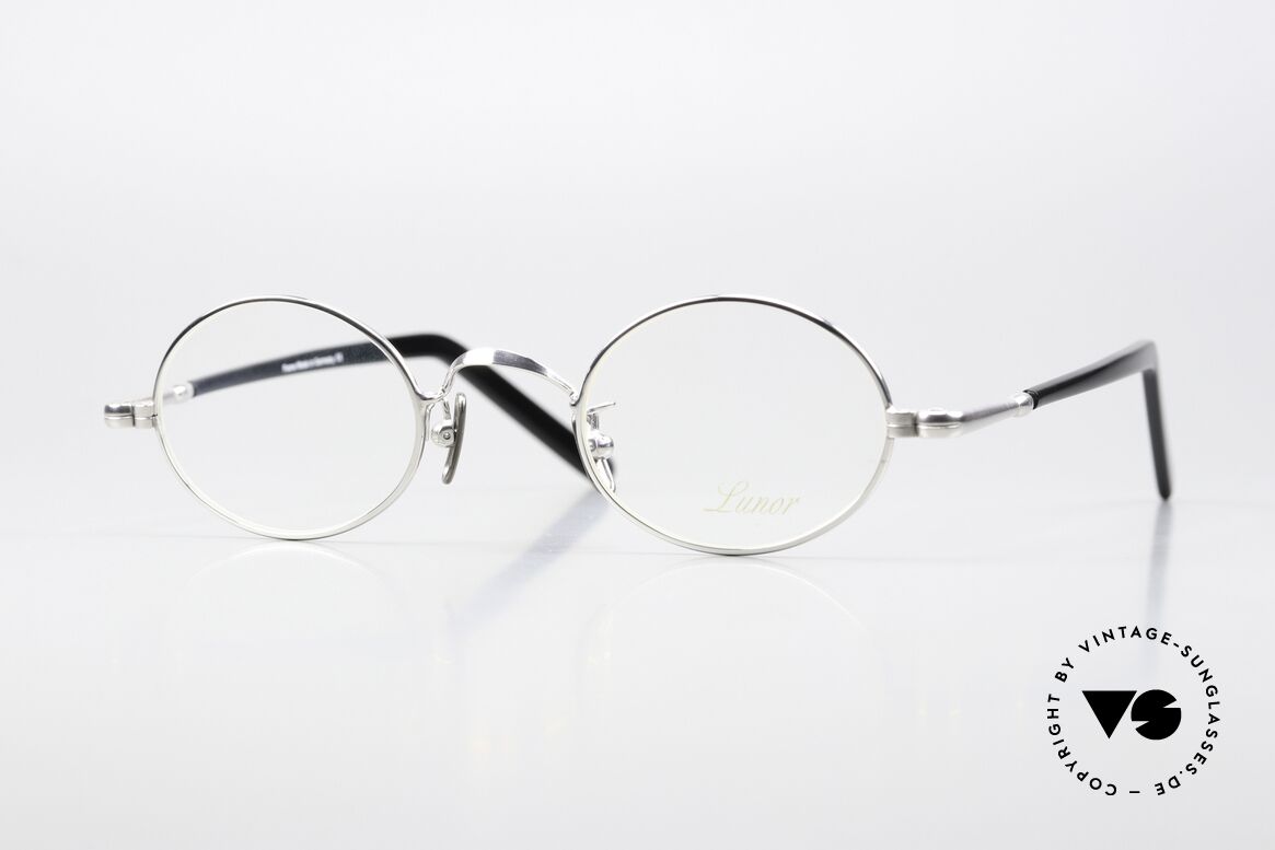 Lunor VA 100 Ovale Brille Platin Plattiert, alte LUNOR Brille, Modell VA 100, Größe 43/24, 140, Passend für Herren und Damen