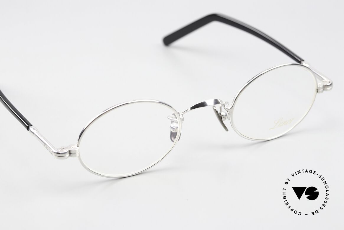 Lunor VA 100 Ovale Brille Platin Plattiert, eine ovale Fassung mit Nasenpads aus reinem Titan, Passend für Herren und Damen