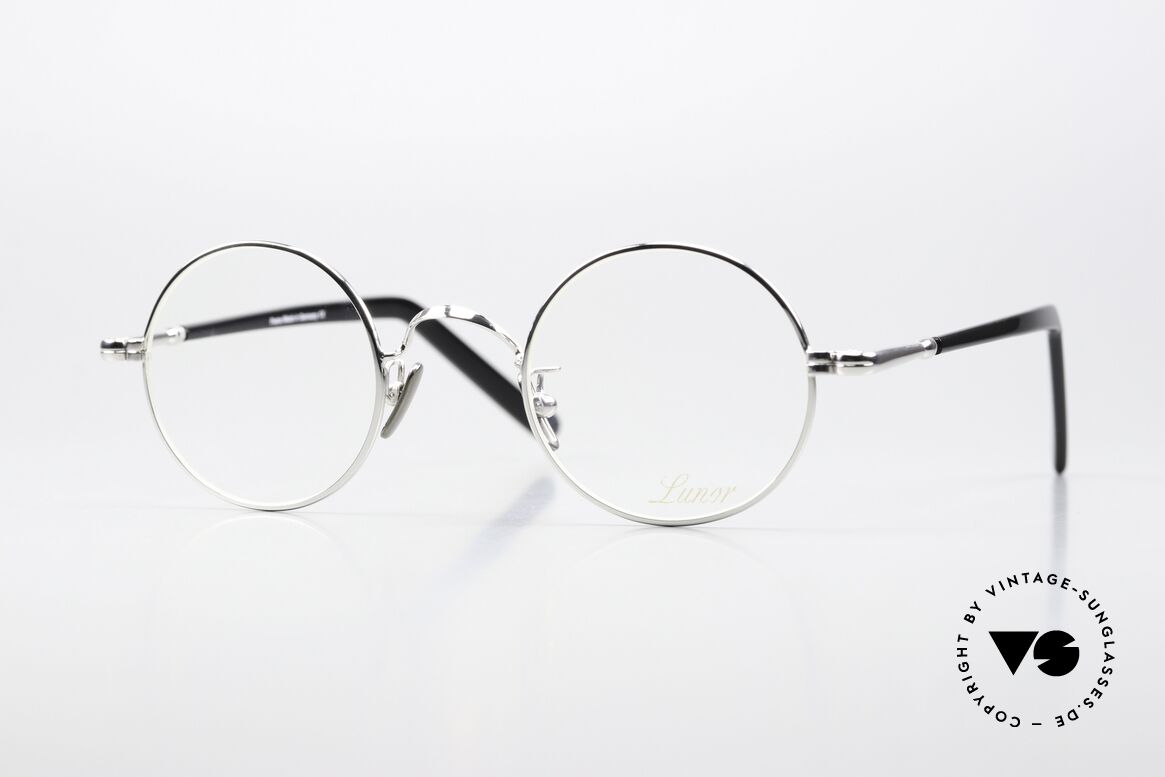 Lunor VA 110 Runde Unisexbrille Platin, alte LUNOR Brille aus der 2012er Brillenkollektion, Passend für Herren und Damen
