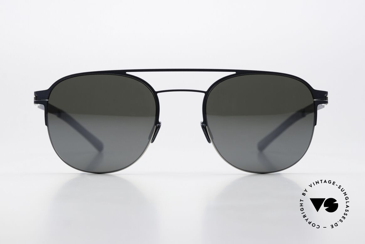 Mykita Park Silver Navy Light Silver Flash, klassische Form, Decades-Kollektion von 2017-2018, Passend für Herren und Damen
