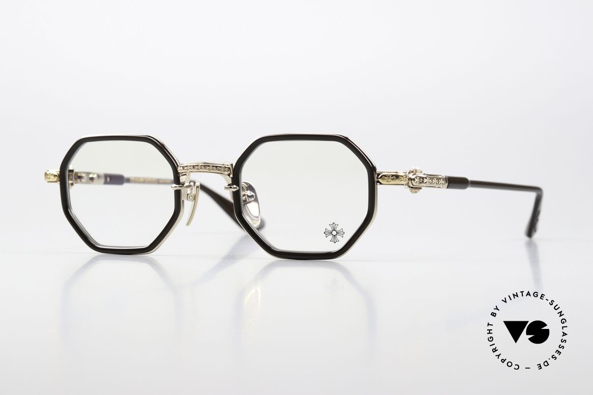 Chrome Hearts Tatters Luxusbrille Achteckig Gold, achteckige Chrome Hearts Brille, TATTERS, Passend für Herren und Damen
