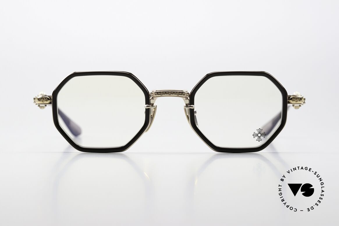 Chrome Hearts Tatters Luxusbrille Achteckig Gold, Rahmen CLB/GP, Classic Brown / Gold-Plated, Passend für Herren und Damen