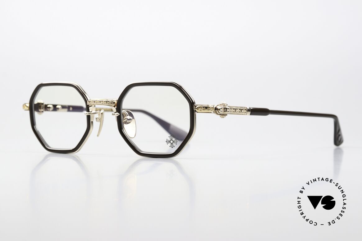 Chrome Hearts Tatters Luxusbrille Achteckig Gold, hochwertige Azetat-Fassung; made in Japan, Passend für Herren und Damen