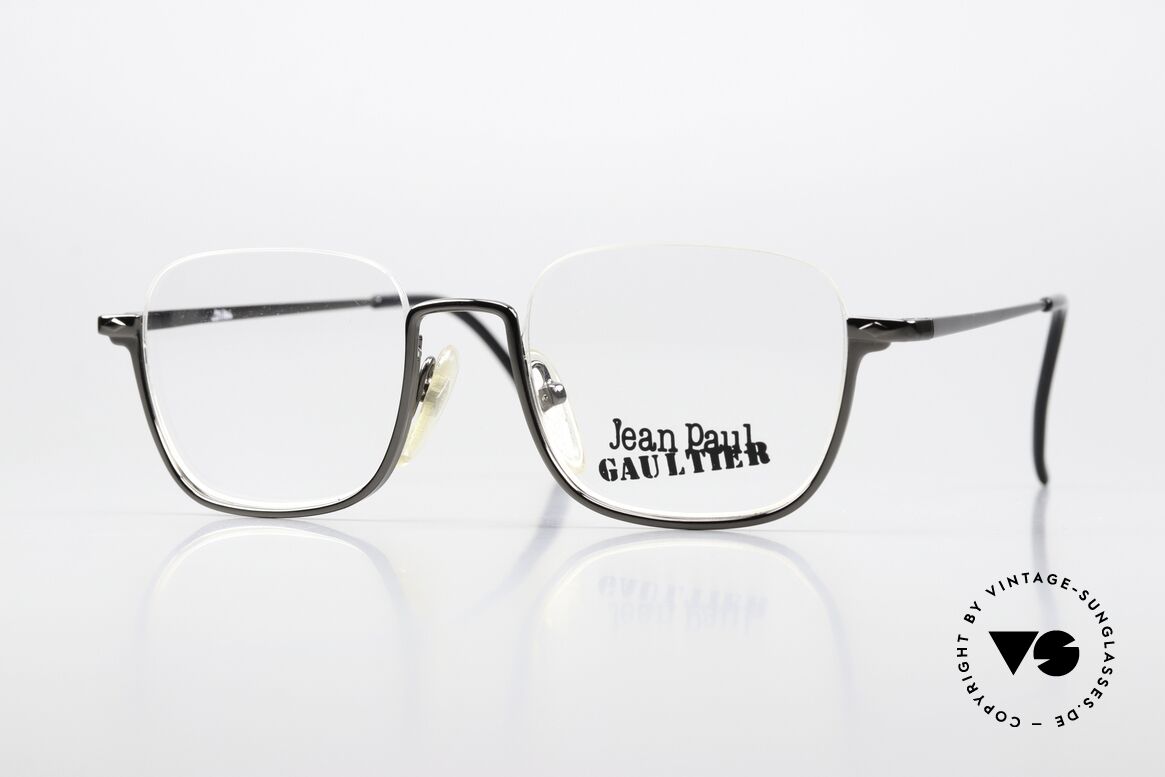 Jean Paul Gaultier 55-7161 Eckige Vintage Brille Nylor, eckige 90er Jean Paul Gaultier Designer-Brille, Passend für Herren und Damen
