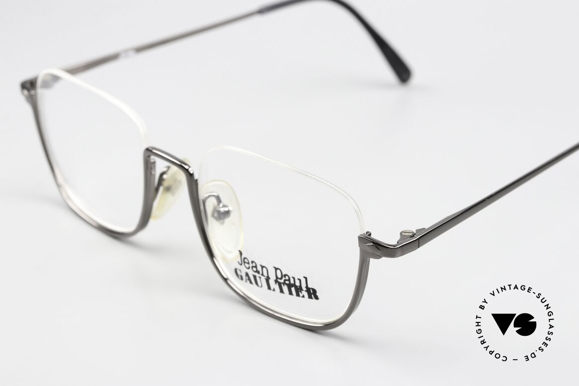 Jean Paul Gaultier 55-7161 Eckige Vintage Brille Nylor, ungetragen (wie alle unsere JPG Designerstücke), Passend für Herren und Damen