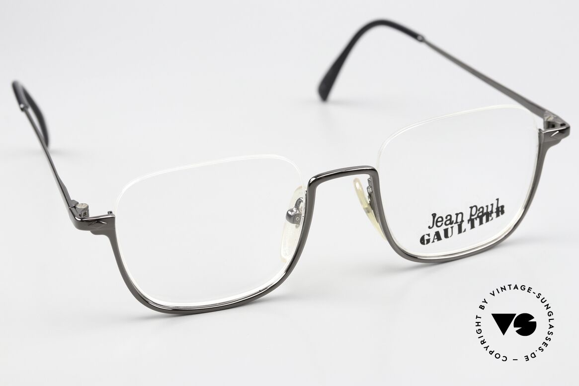 Jean Paul Gaultier 55-7161 Eckige Vintage Brille Nylor, KEINE Retrosonnenbrille, 100% vintage Original, Passend für Herren und Damen