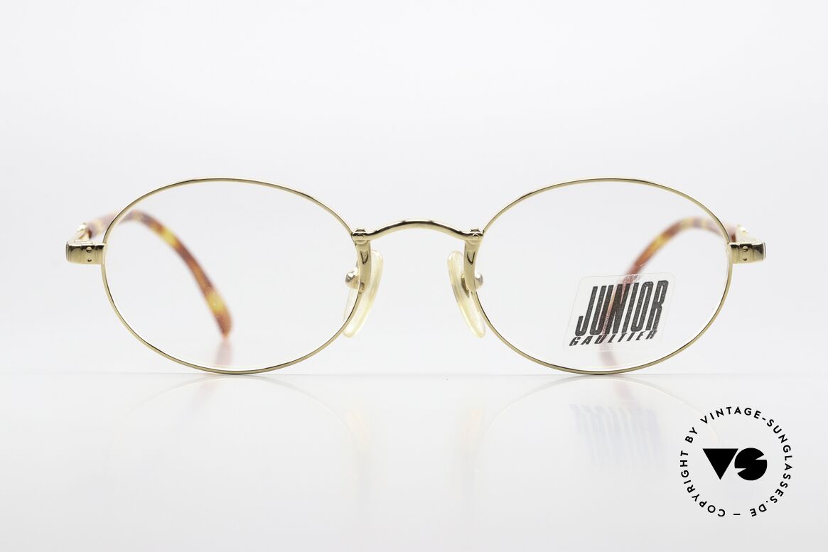 Jean Paul Gaultier 57-4173 Brille Für Musiker Von 1994, ovale Fassung, 22kt vergoldet mit orig. DEMOgläsern, Passend für Herren und Damen