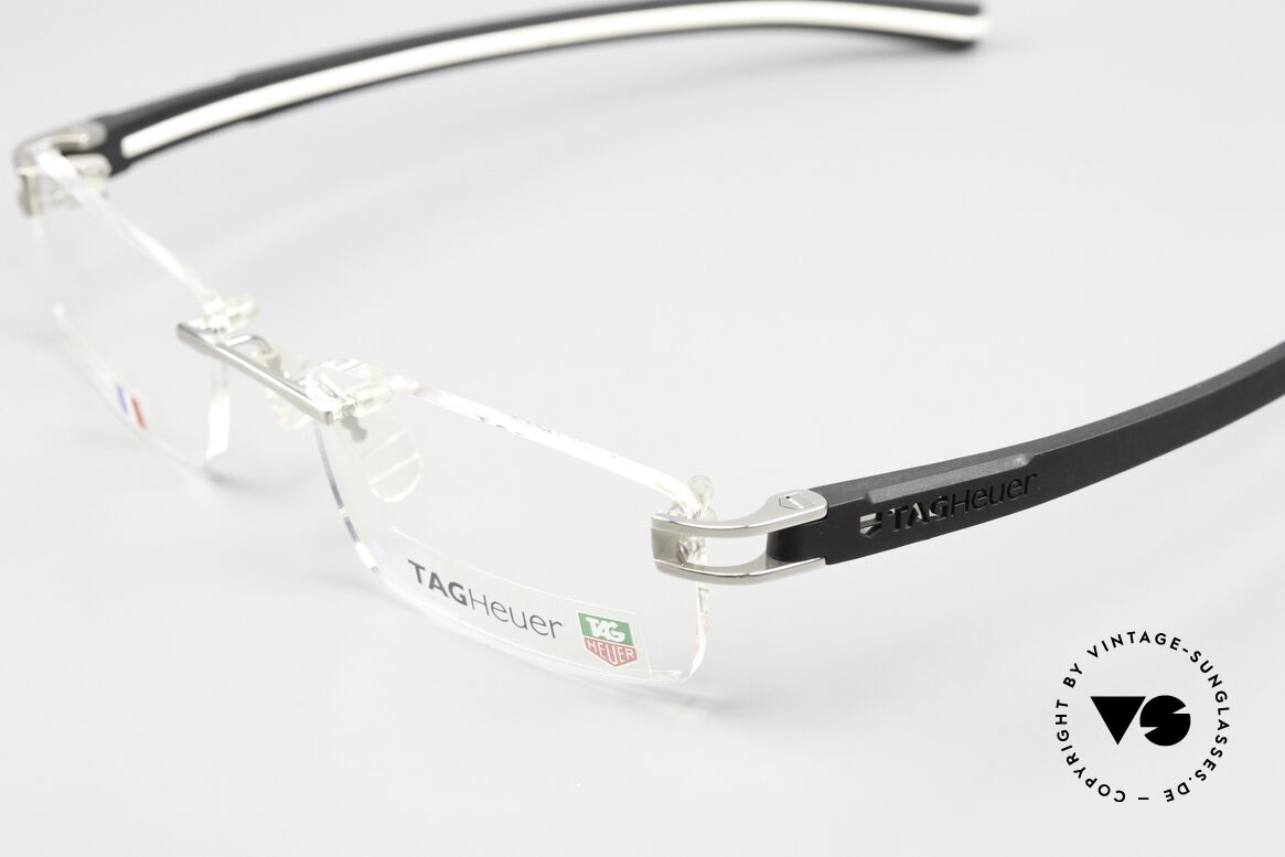 Tag Heuer 7643 Fold Avantgarde Brille Randlos, umspritzt mit ultra-haftendem Elastomer; top!, Passend für Herren