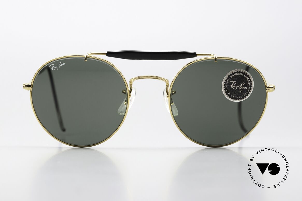 Ray Ban Outdoorsman Round Super Seltene Round Version, Modell Outdoorsman Round, W0920, G-15 Glas, Passend für Herren und Damen
