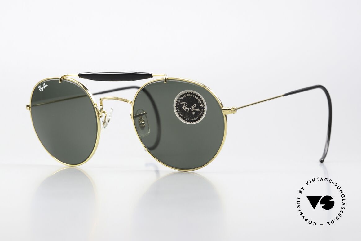 Ray Ban Outdoorsman Round Super Seltene Round Version, super seltene RAY-BAN USA B&L Sonnenbrille, Passend für Herren und Damen