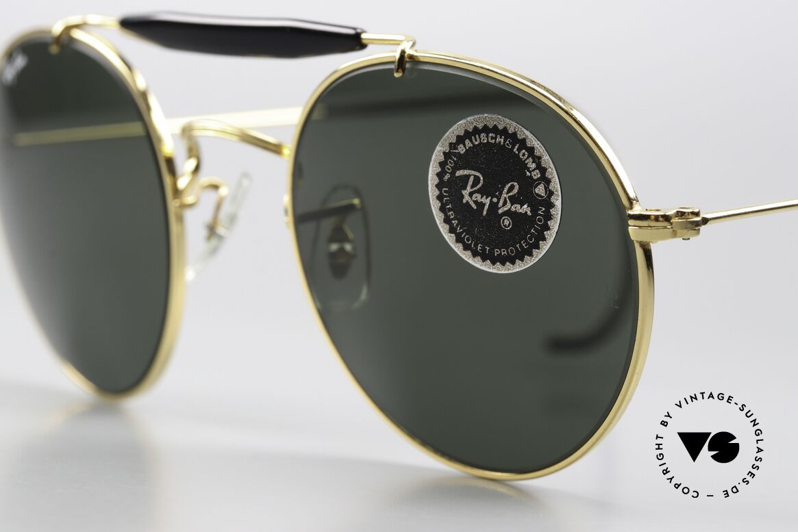 Ray Ban Outdoorsman Round Super Seltene Round Version, produziert in den 80ern & 90ern v. Bausch&Lomb, Passend für Herren und Damen
