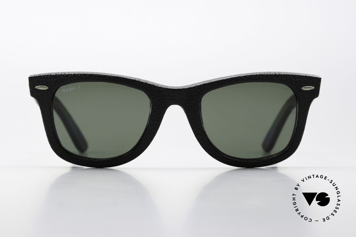 Ray Ban Wayfarer I Leather Genuine Leather Edition, RB 2140-Q-M  1152/N5, Größe 50/22, handmade, Passend für Herren und Damen