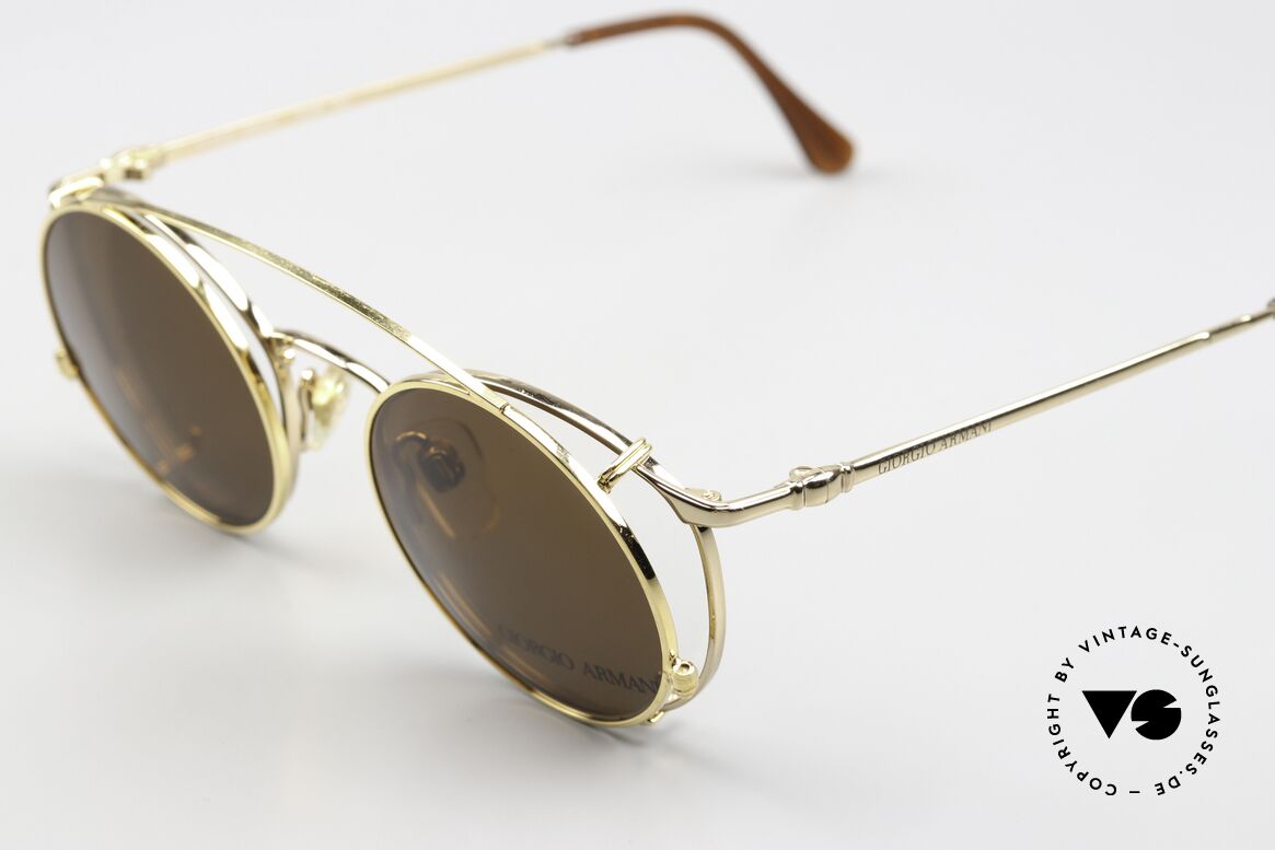 Giorgio Armani 132 Pantobrille Runder SunClip, Clip-On ist nicht von Armani; passt aber sehr gut, Passend für Herren und Damen