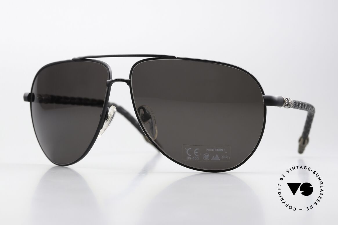 Chrome Hearts Double Dip Aviator Lederbrille Von 2002, Chrome Hearts 'Double Dip' Sonnenbrille, 2002, Passend für Herren und Damen