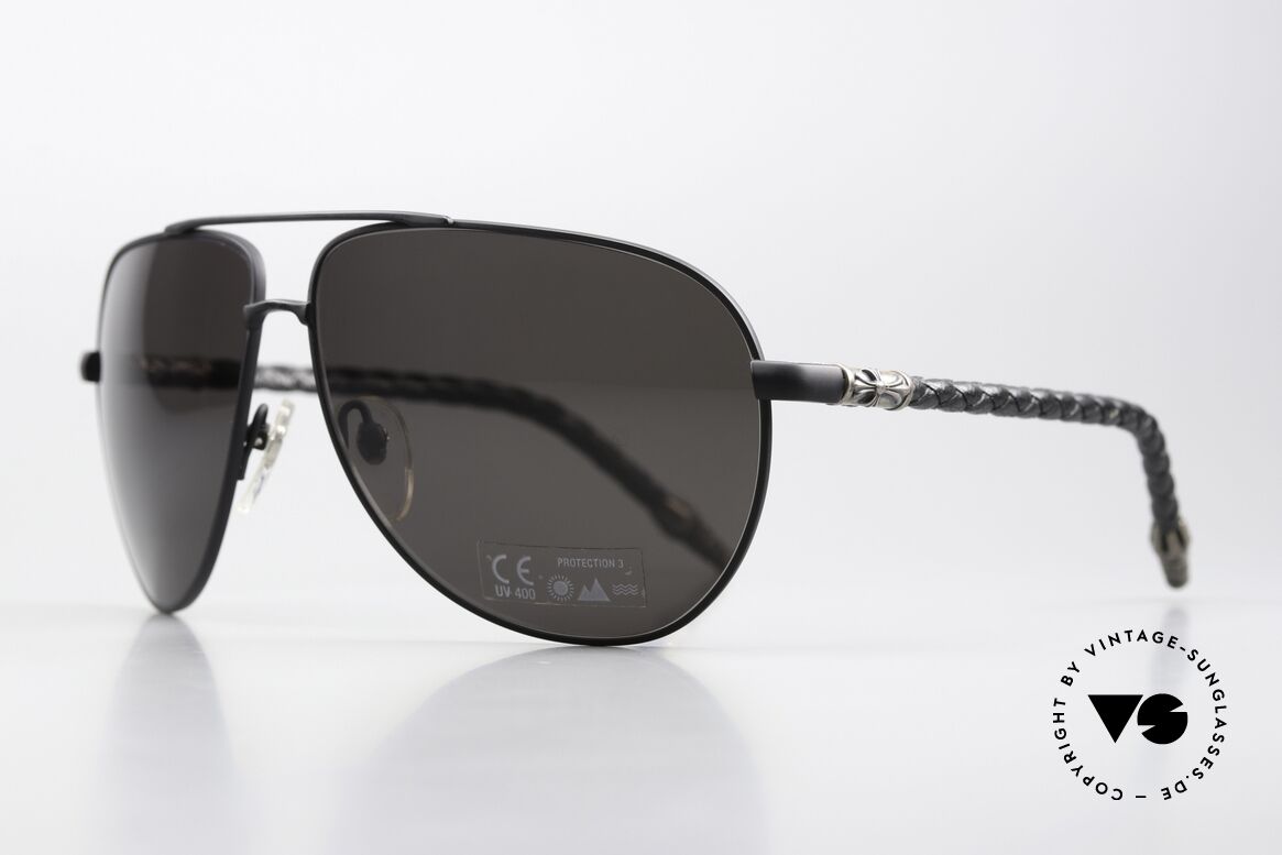 Chrome Hearts Double Dip Aviator Lederbrille Von 2002, vulgärer Name "Double Dip' = einfach googeln!, Passend für Herren und Damen