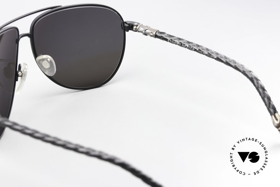 Chrome Hearts Double Dip Aviator Lederbrille Von 2002, am original C.H. Etui fehlt der kleine Anhänger, Passend für Herren und Damen