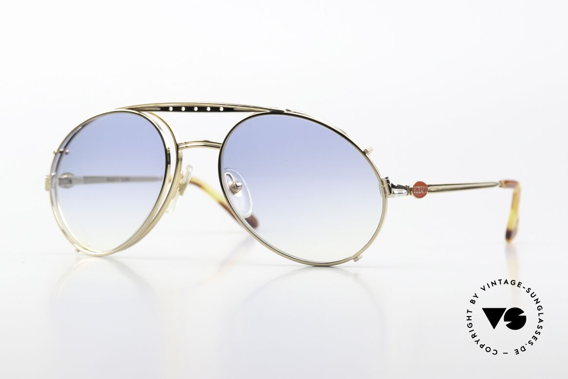 Bugatti 02908 Vintage Brille Mit Vorhänger, rare VINTAGE Bugatti 80er Luxus-Sonnenbrille, Passend für Herren