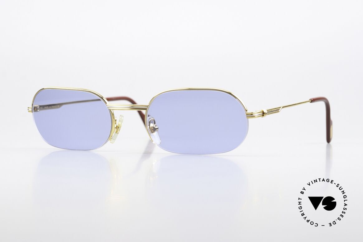 Cartier Ascot 90er Brille Halb Rahmenlos, Luxus-Sonnenbrille der Cartier 'Halb-Rahmen' Serie, Passend für Herren und Damen